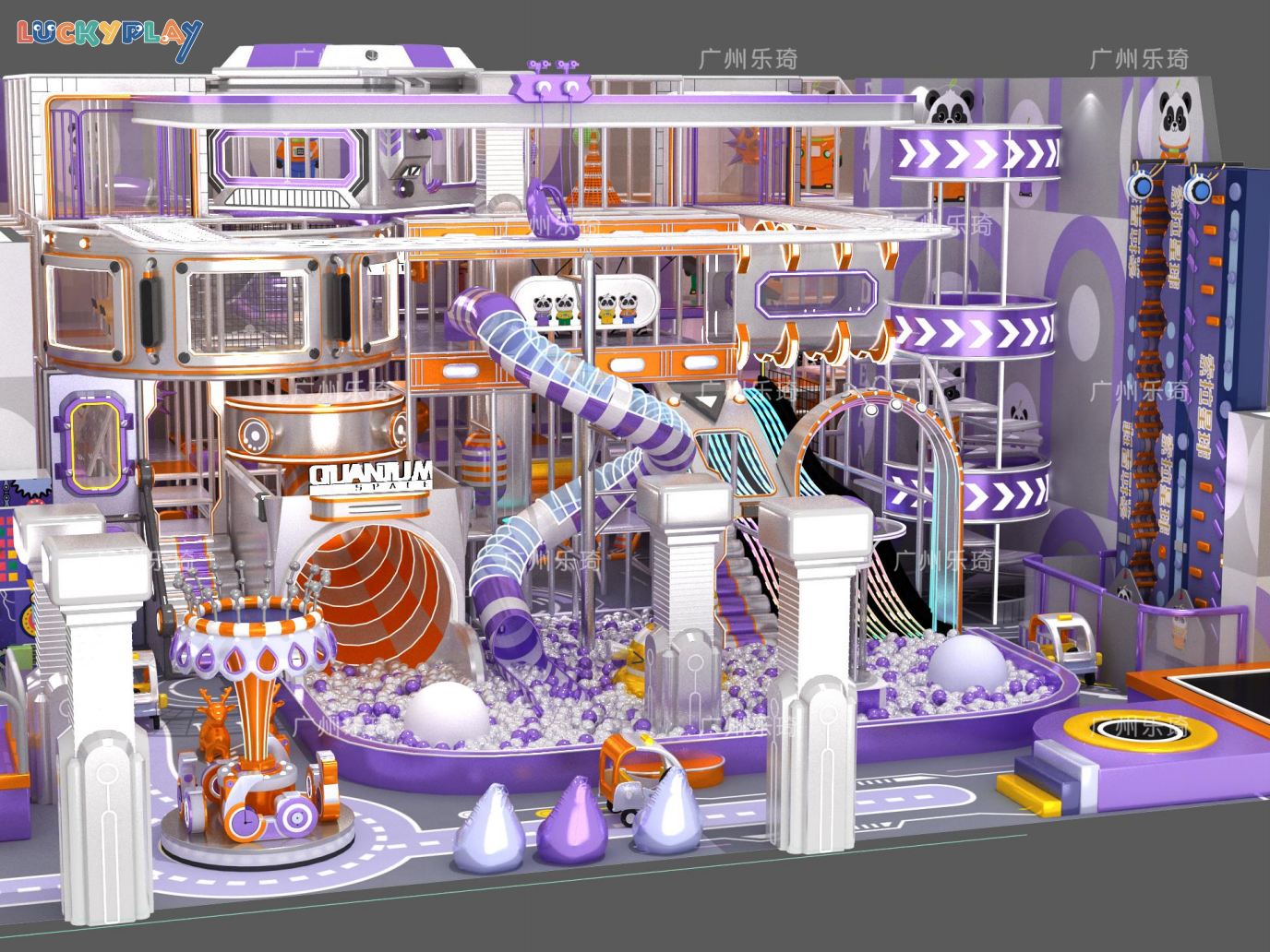 Indoor Kids Playground Soft Play Equipment with LED Interactive Slides - Custom Indoor Playground Solutions - Product Image