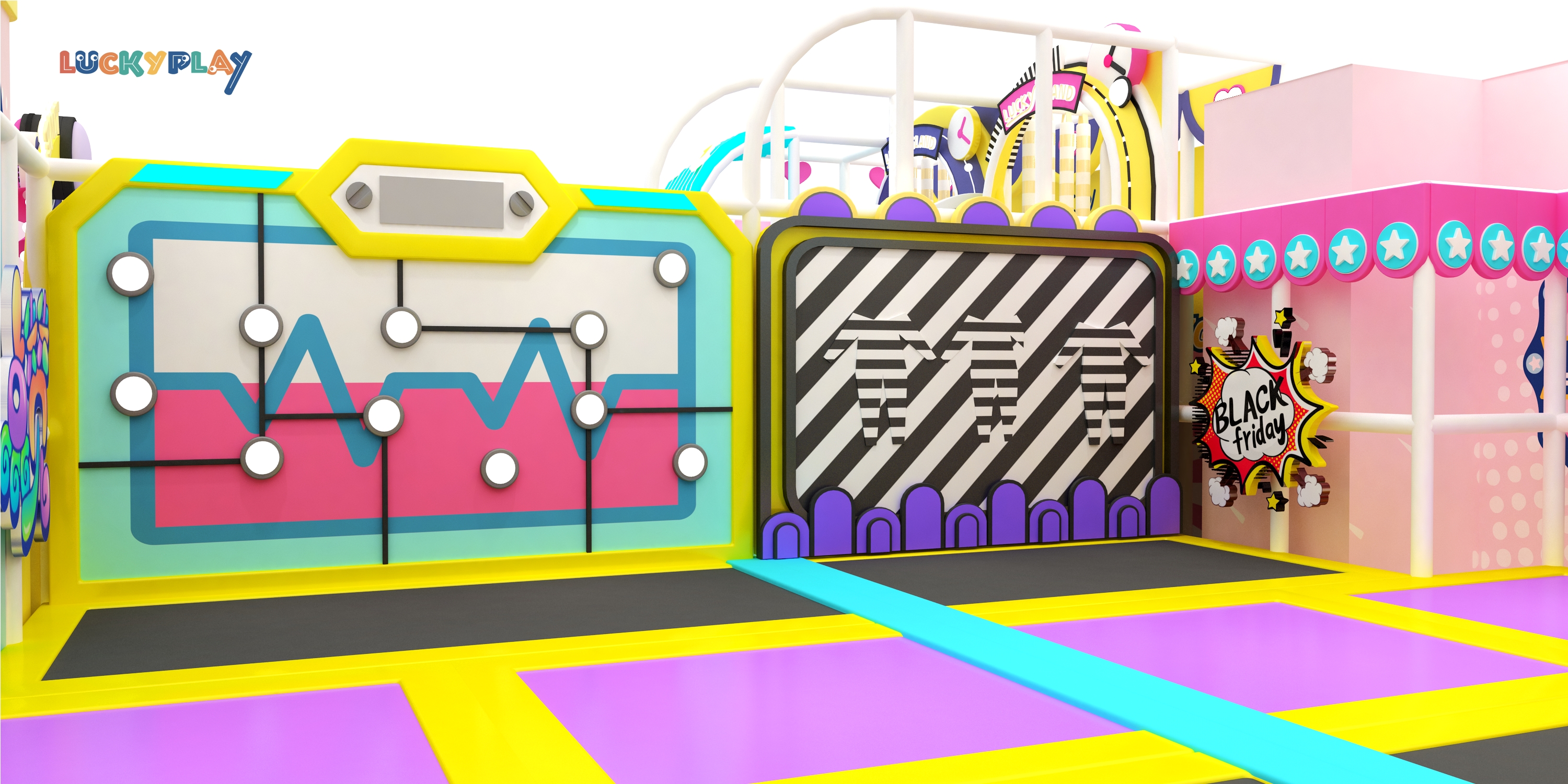 Indoor Kids Playground with Extra Tall Long Slide Soft Play Adventure Park Equipment for Family Entertainment Center Plastic - Product Image