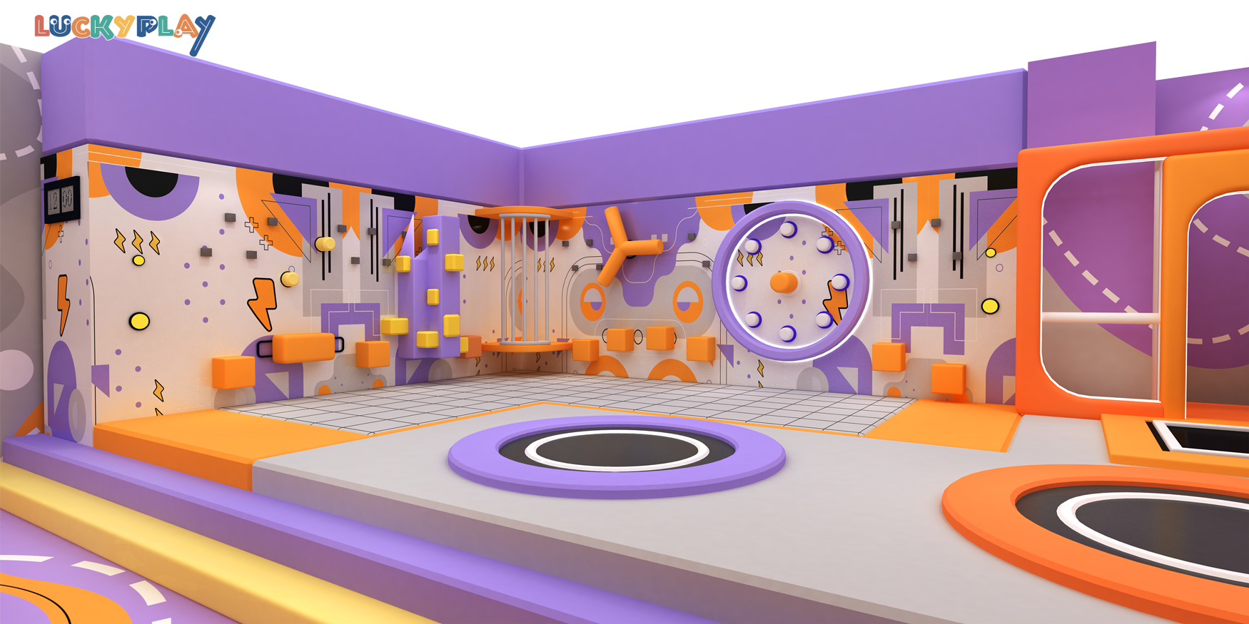 Interactive Wall Game Zone for Children Indoor Playground With Climbing Puzzle and Motion Panels - Product Image