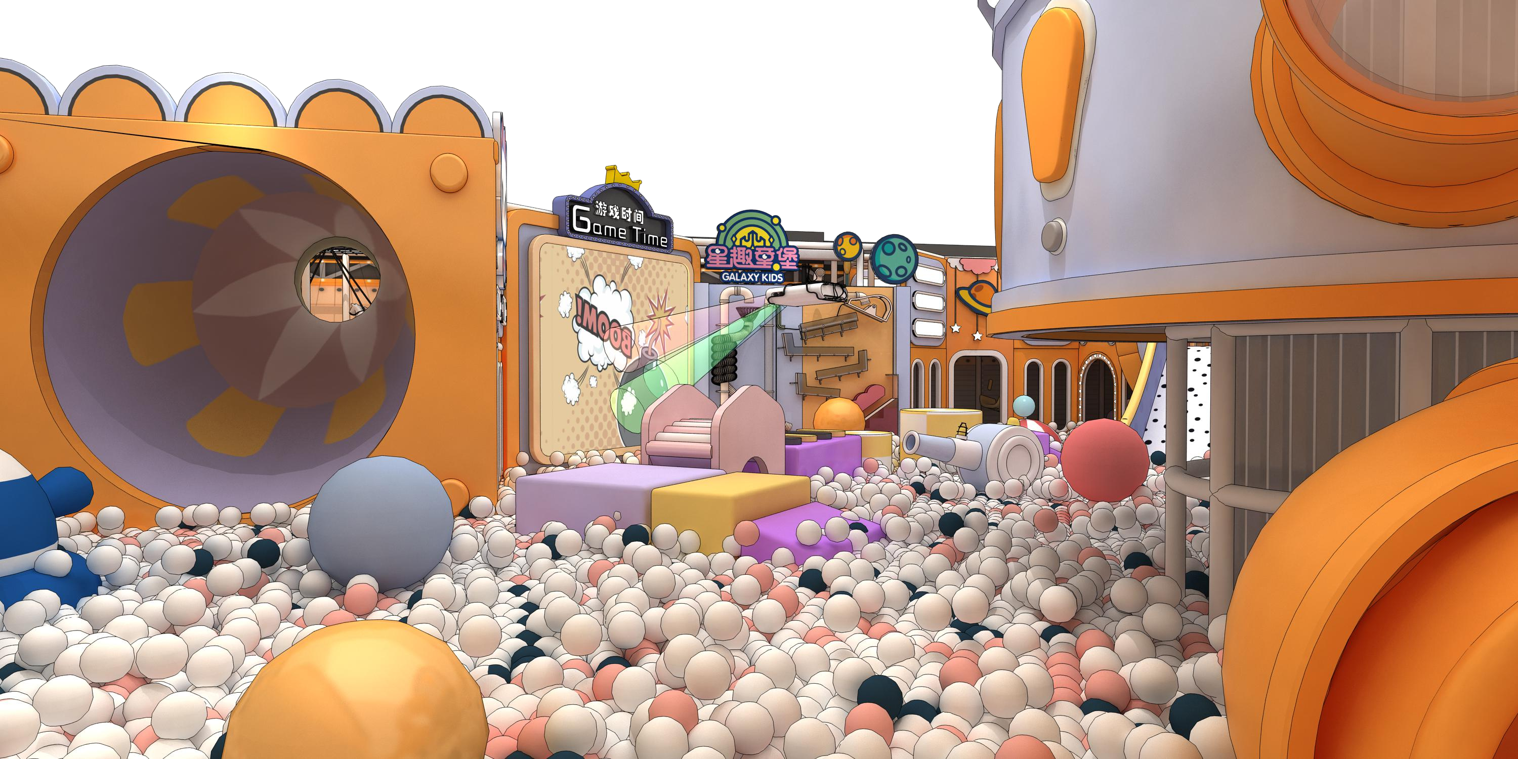 Kids Games Plastic Soft Play Area Children Indoor Playground Equipment Ball Play Pit Soft Playground - Product Image