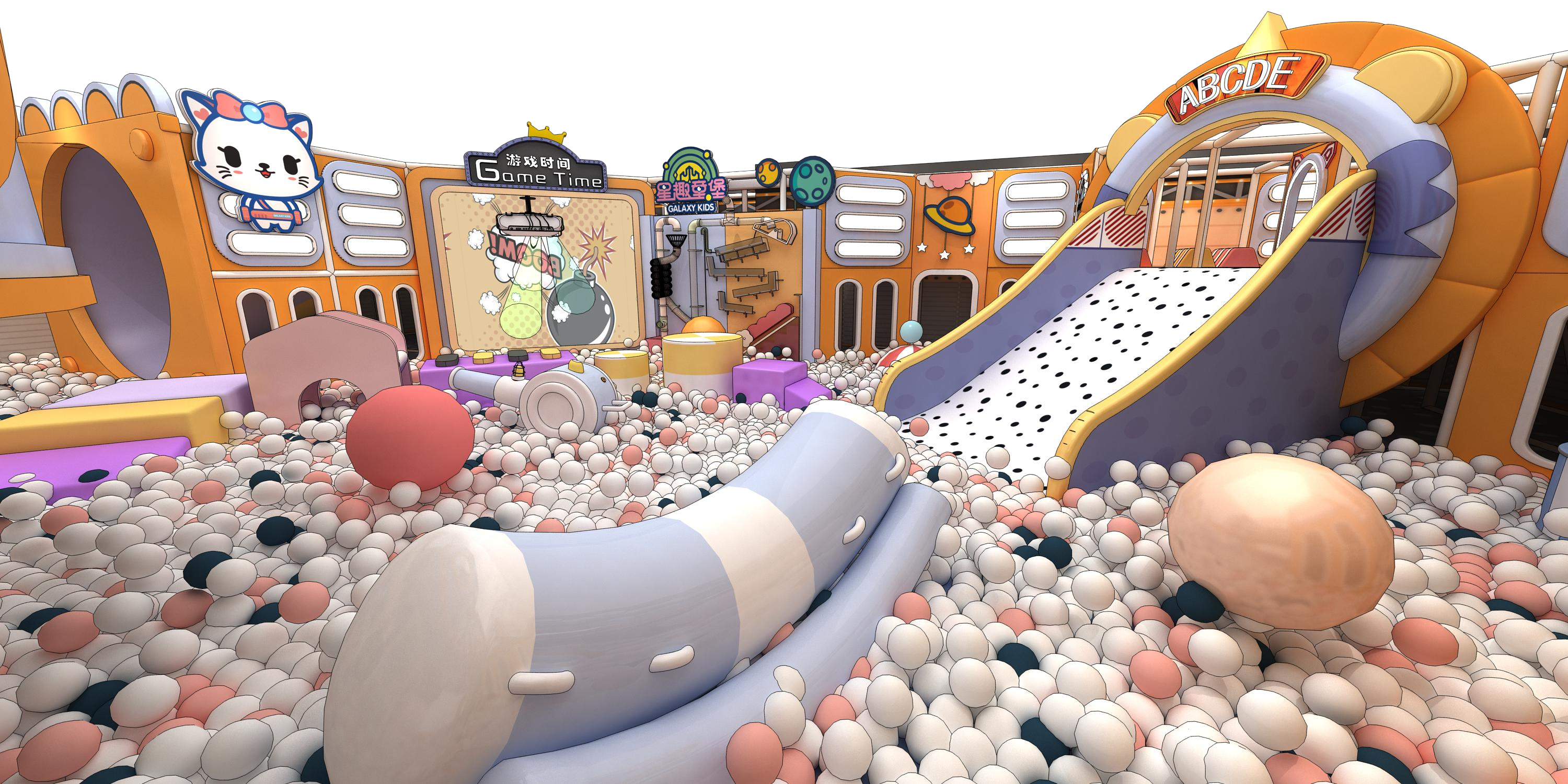 Kids Games Plastic Soft Play Area Children Indoor Playground Equipment Ball Play Pit Soft Playground - Product Image