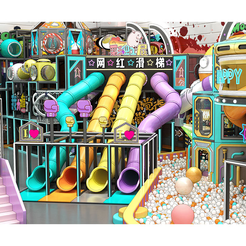 Kids Games Theme Park Children Indoor Children Play Ground Playground Equipment with Big Slides