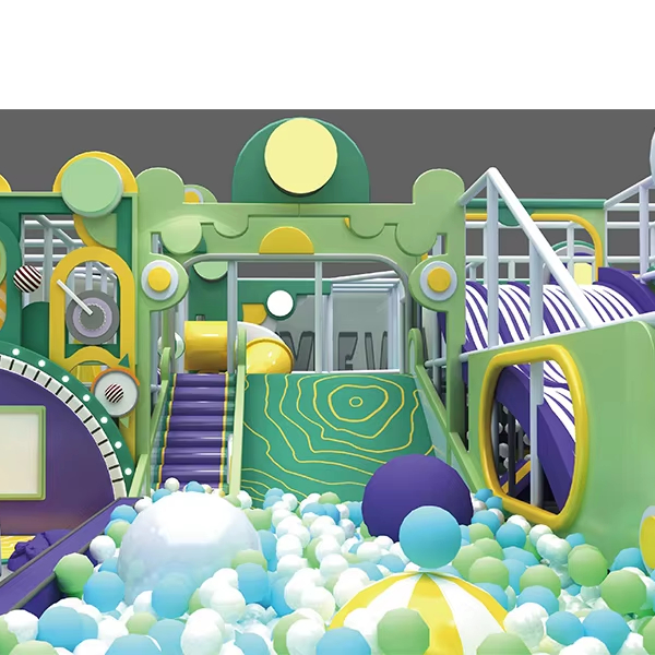 LUCKYPLAY Children Soft Plastic Indoor Playground Equipment LED Slide Merry-Go-Round Stage CE Certified for Kindergarten Family