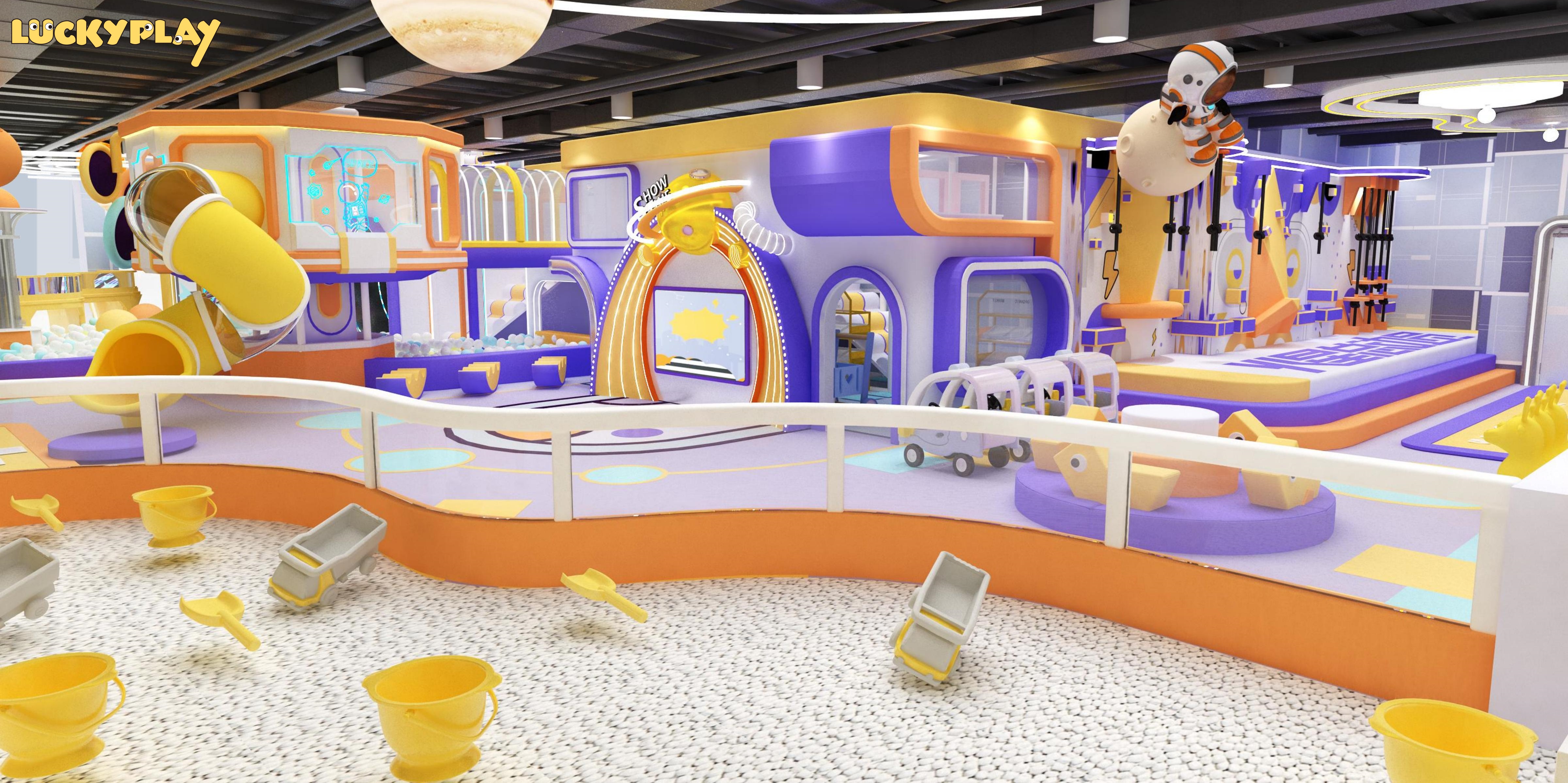 Luckyplay Custom Commercial Indoor Playground Giant Ball Pit Tunnel Slide Interactive Soft Play Zones for Ages 1-15 10+ Users - Product Image