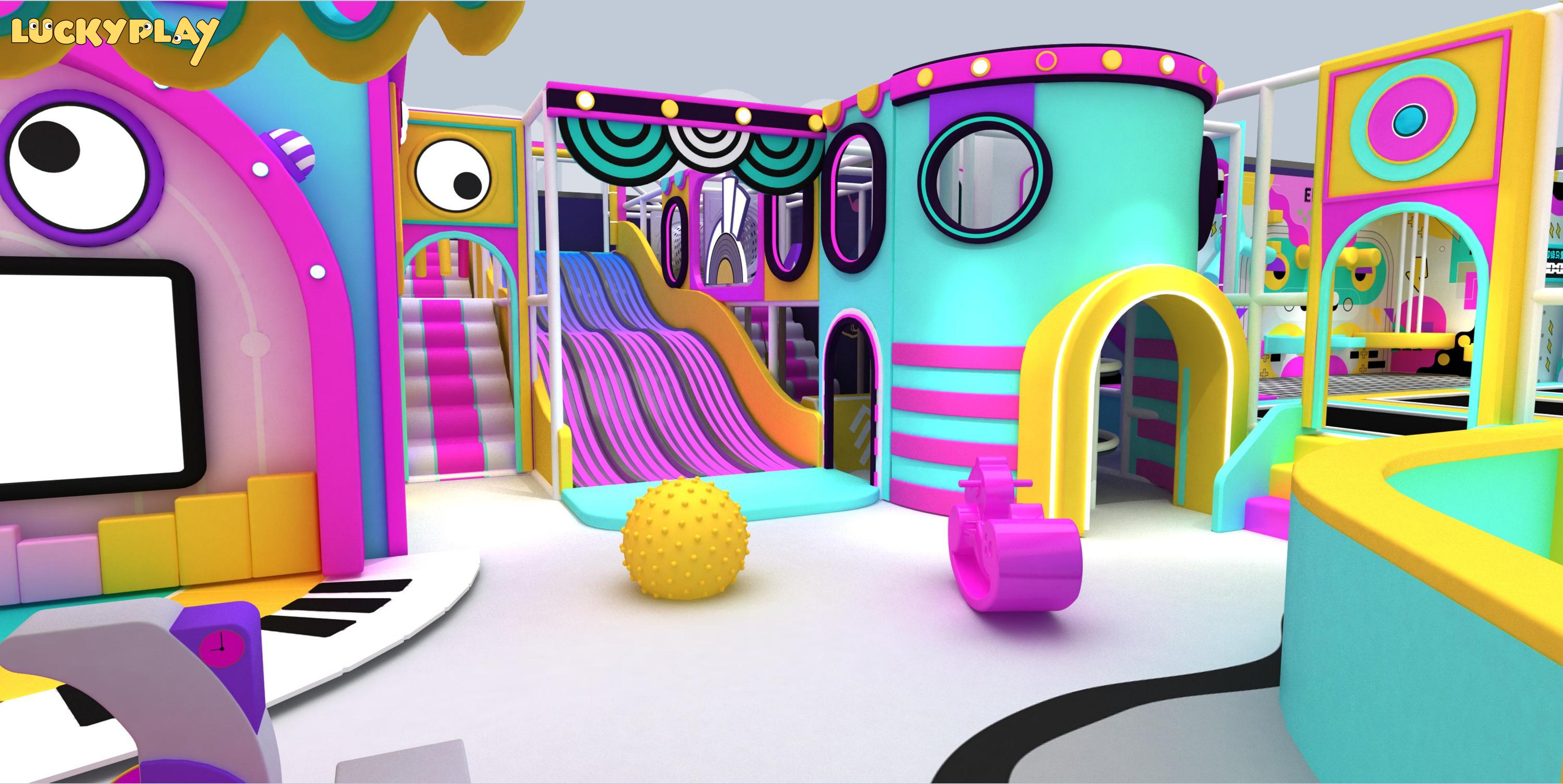 Luckyplay Custom Commercial Indoor Playground Soft Play Area Colorful Ball Pit Interactive Play Zone Plastic 100-500kg Capacity - Product Image
