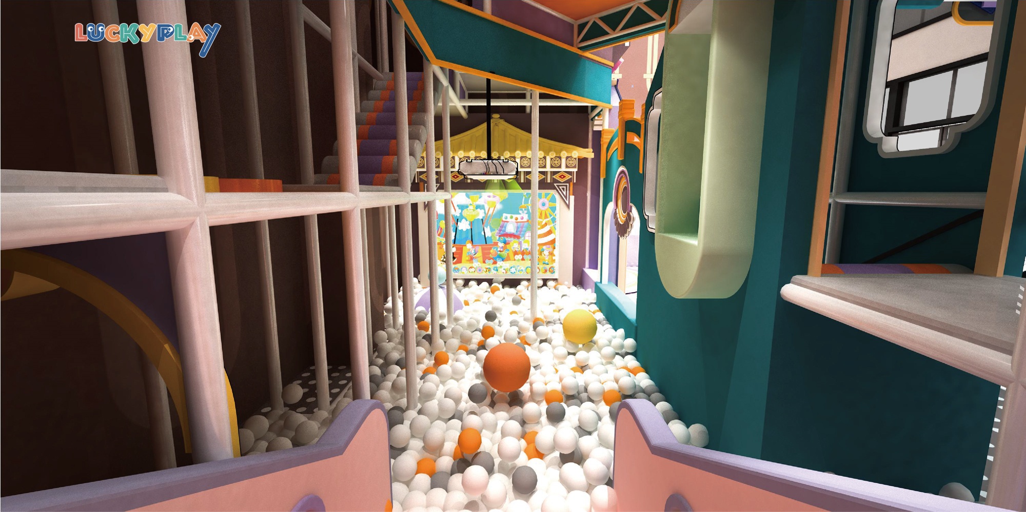 New Design Kids Playground Plastic House Play Ground Baby Playing Area - Product Image