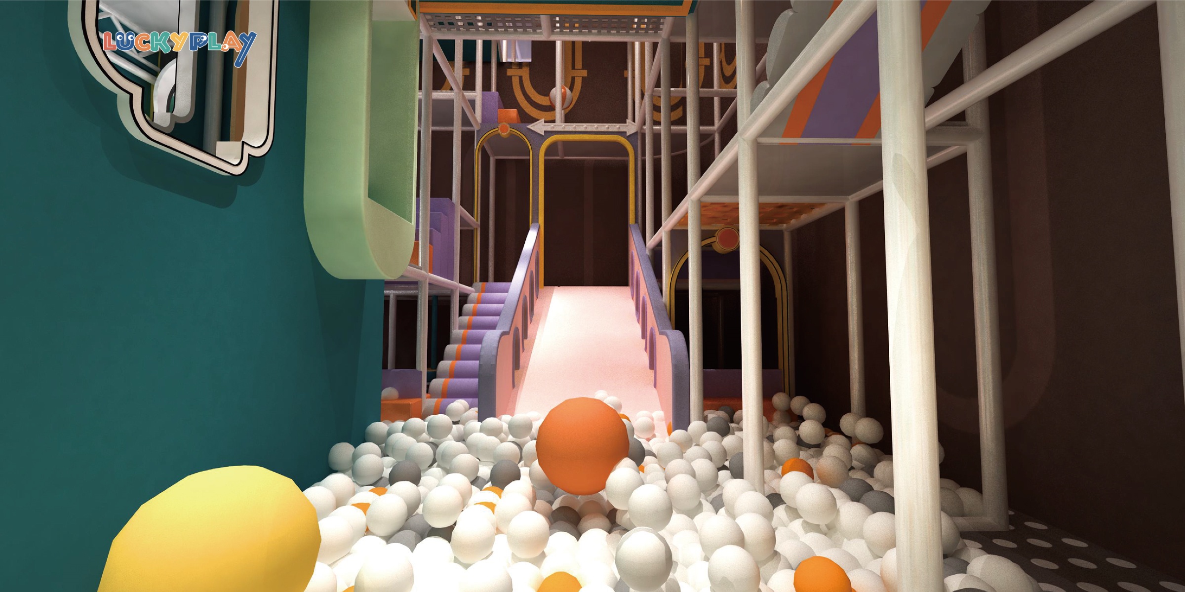 New Design Plastic Castle Themed Indoor Playground Equipment with Soft Play Slide and Ball Pit for Commercial Use - Product Image