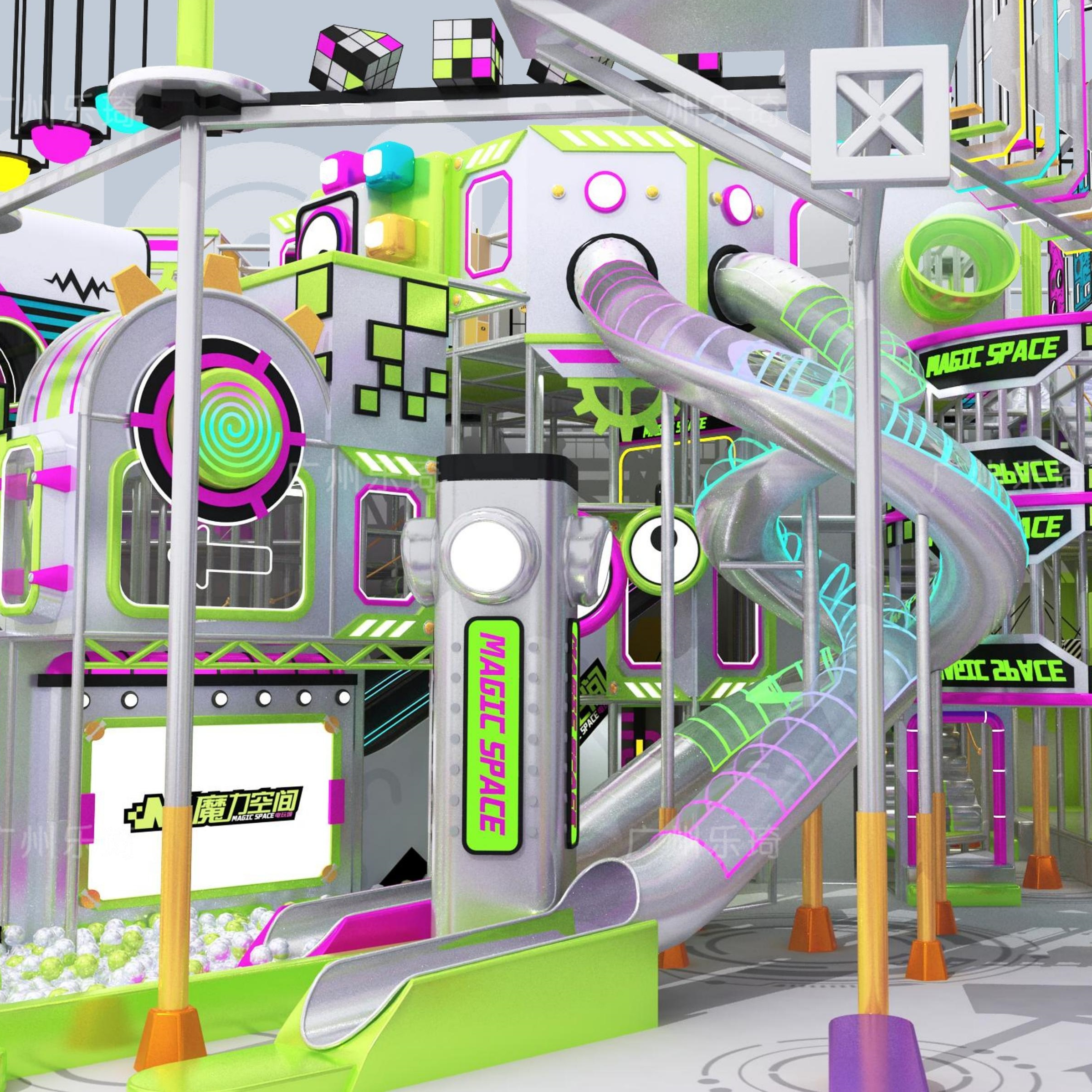 New Hot Sale Interactive Games Commercial Indoor Playground Space Theme Kids Entertainment Attraction - Product Image