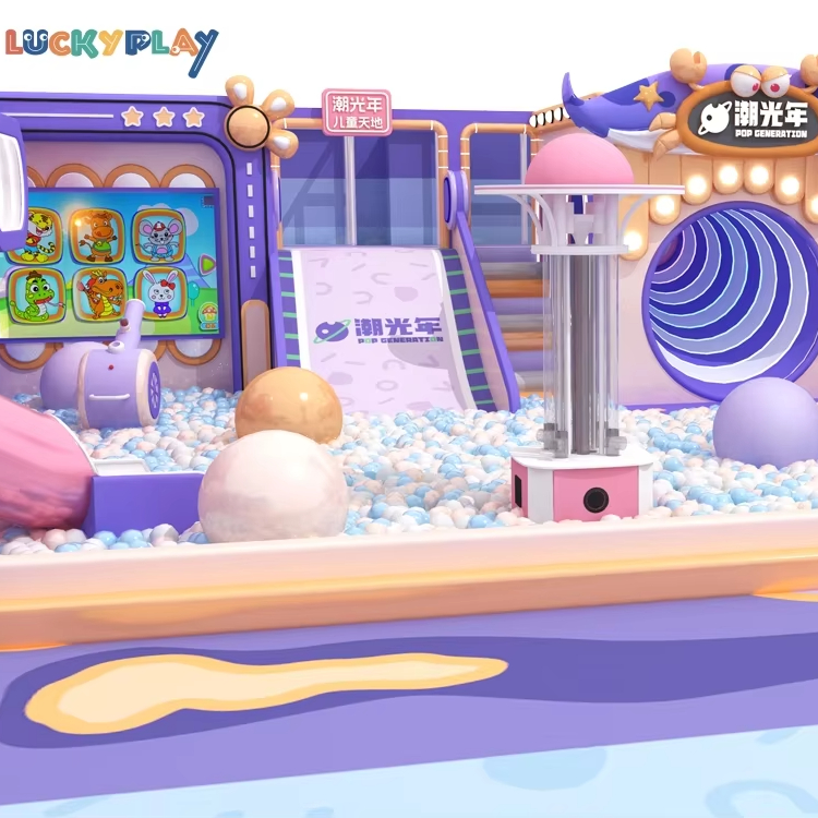 Pop Generation Fantasy Plastic Indoor Playground with Light Tunnel for Commercial Use