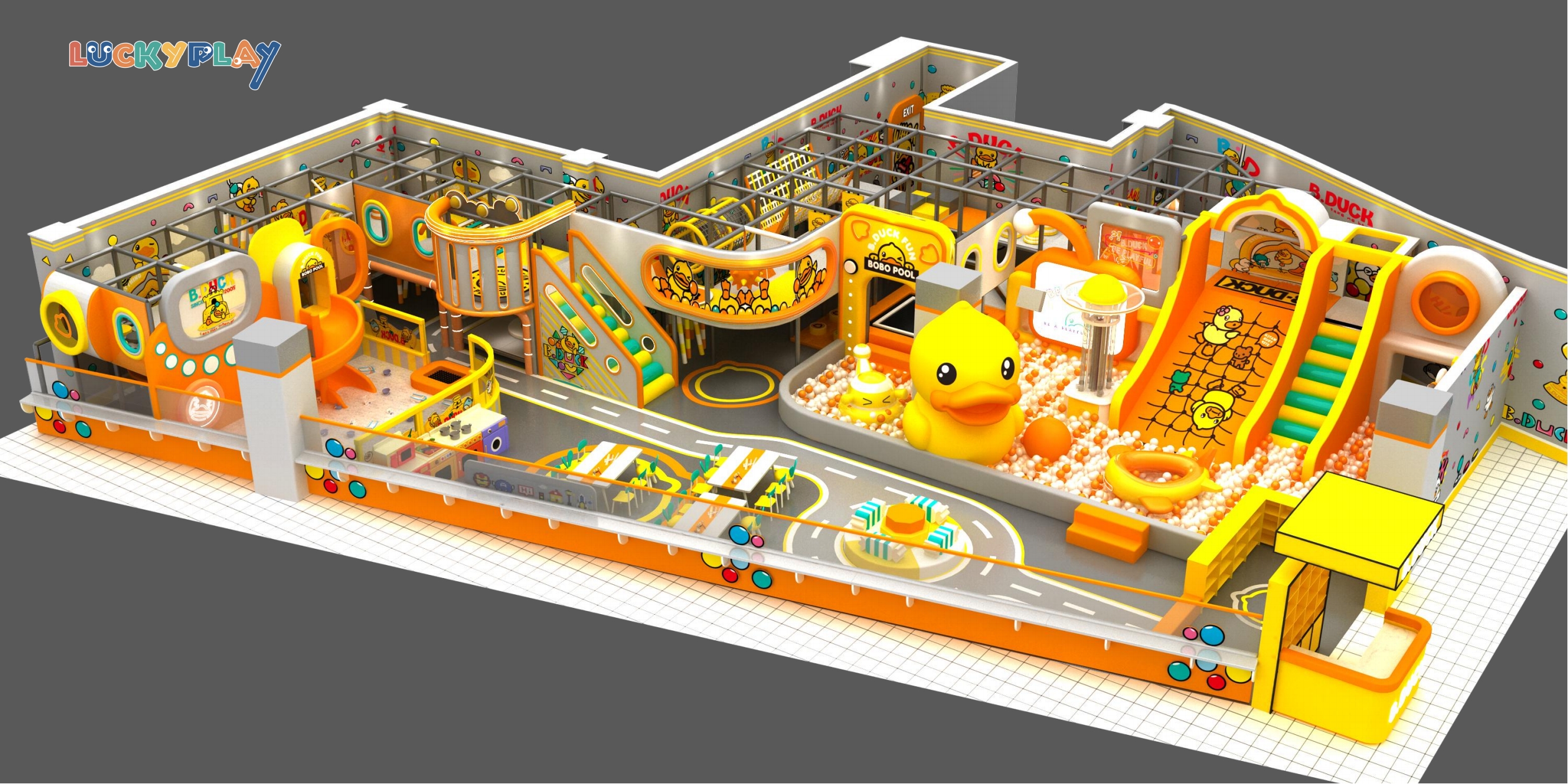 Profitable Easy Installable Costom B-Duck Theme Parent Child Cafe Indoor Playground Equipment for Sale - Product Image