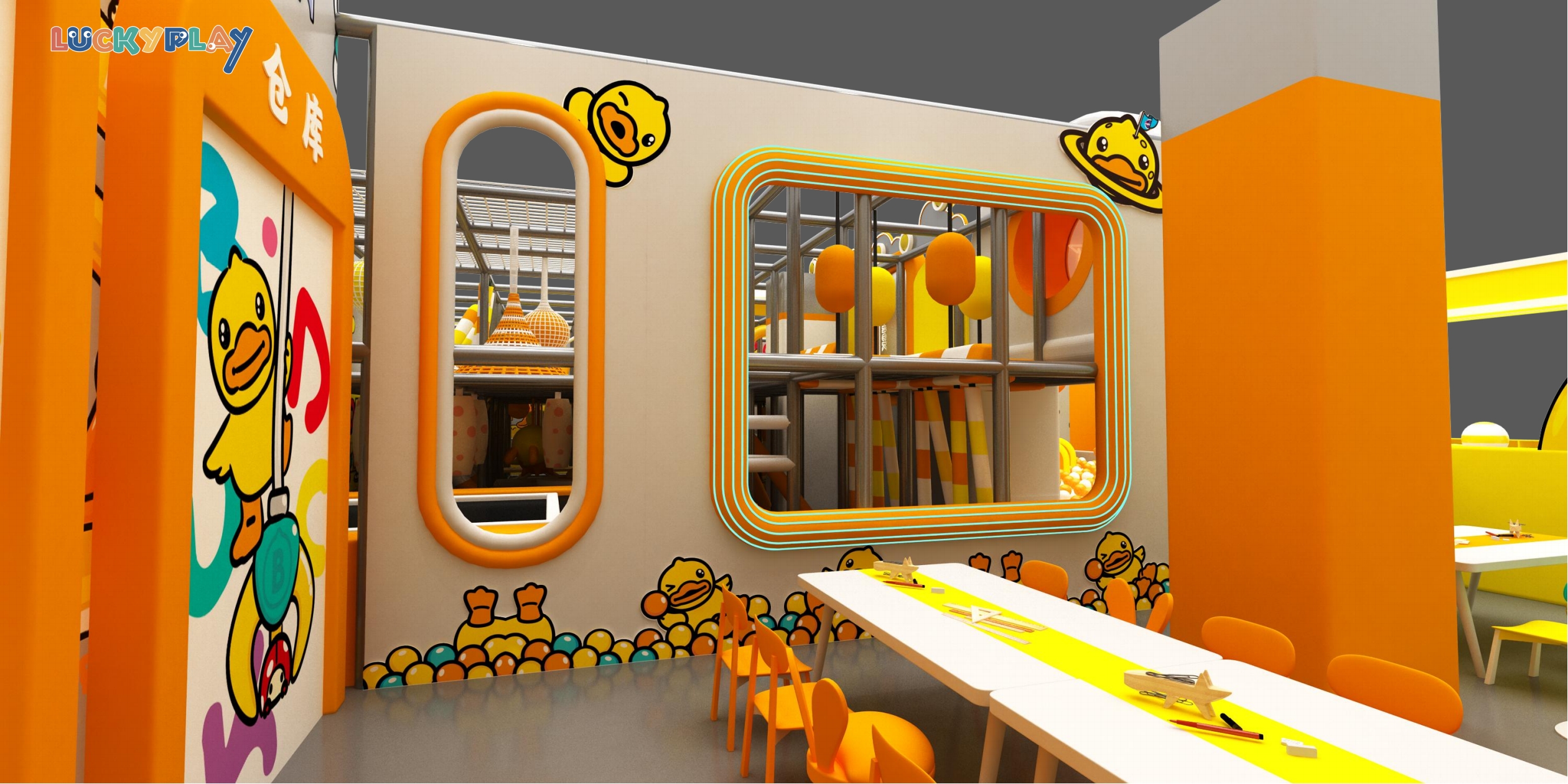 Profitable Easy Installable Costom B-Duck Theme Parent Child Cafe Indoor Playground Equipment for Sale - Product Image