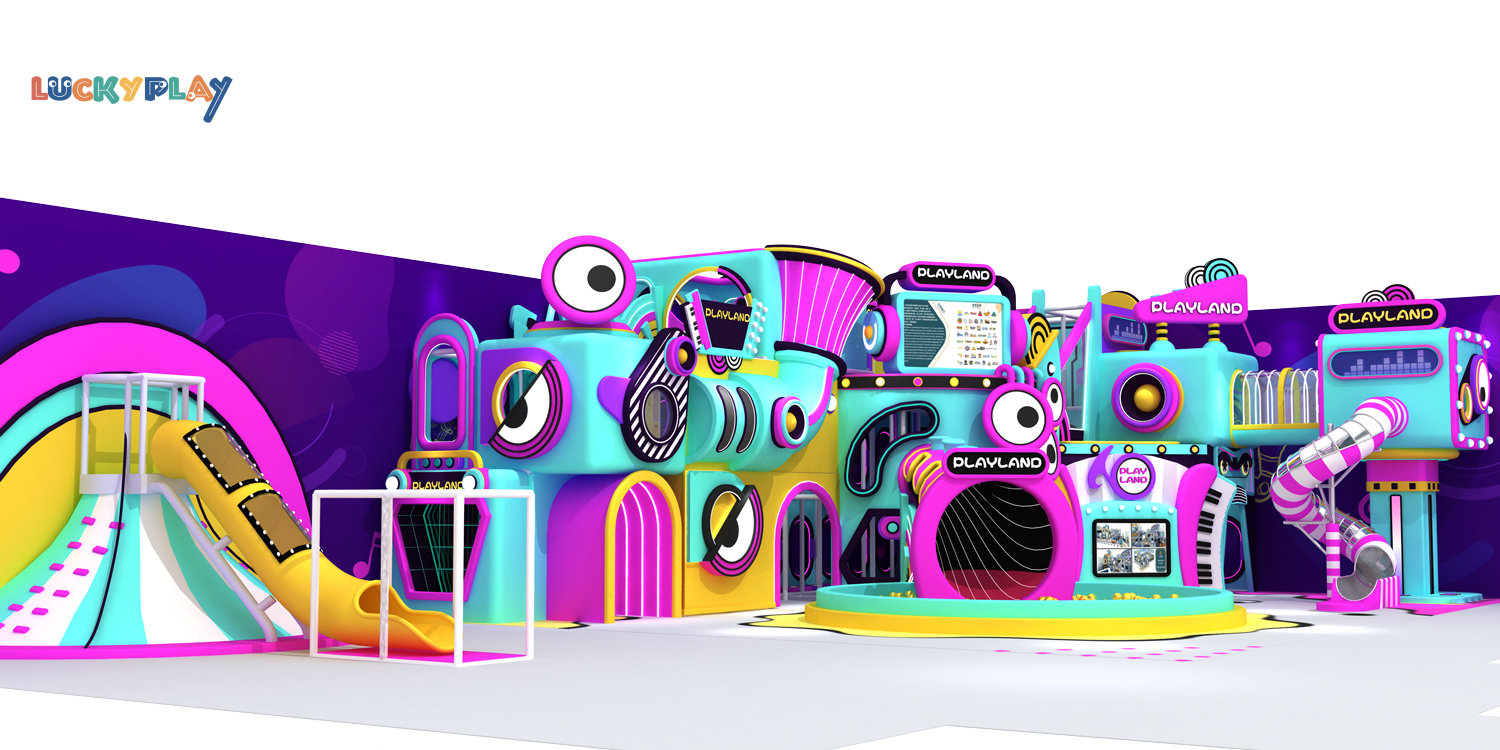 Quirky Style Indoor Kids Playground with Creative Plastic Slides Role Play Zones Soft Play Climbing Games for Commercial Use - Product Image