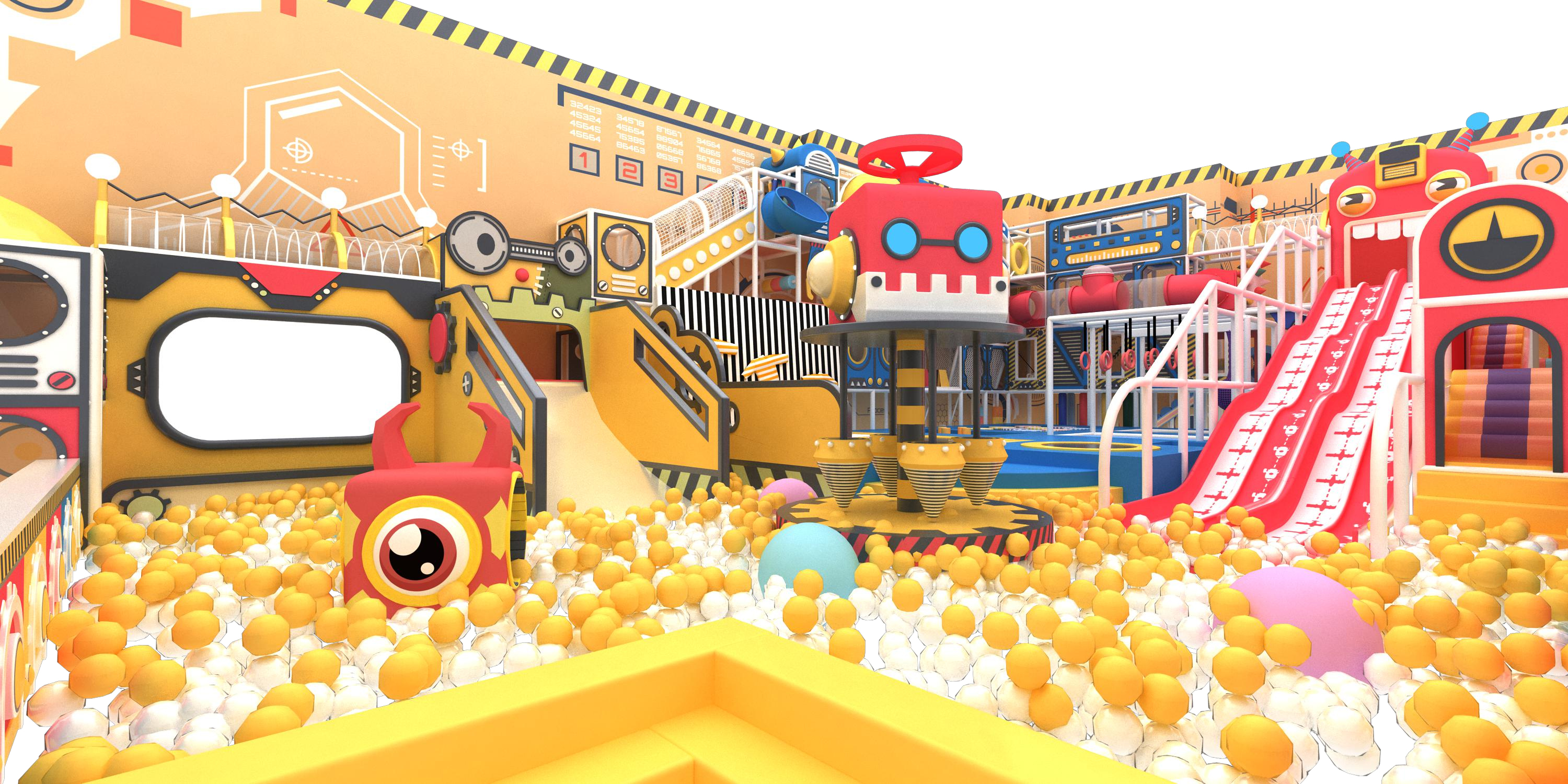 Robot Themed Indoor Playground With Smart Soft Play Zone for Kids Adventure - Product Image