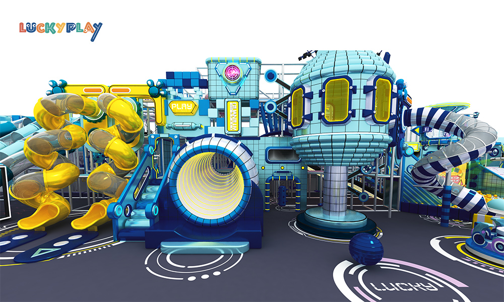 Sport Theme Kids Play Center Indoor Playground Commercial Playground with Super Trampoline Slides Ball Pit Maze - Product Image