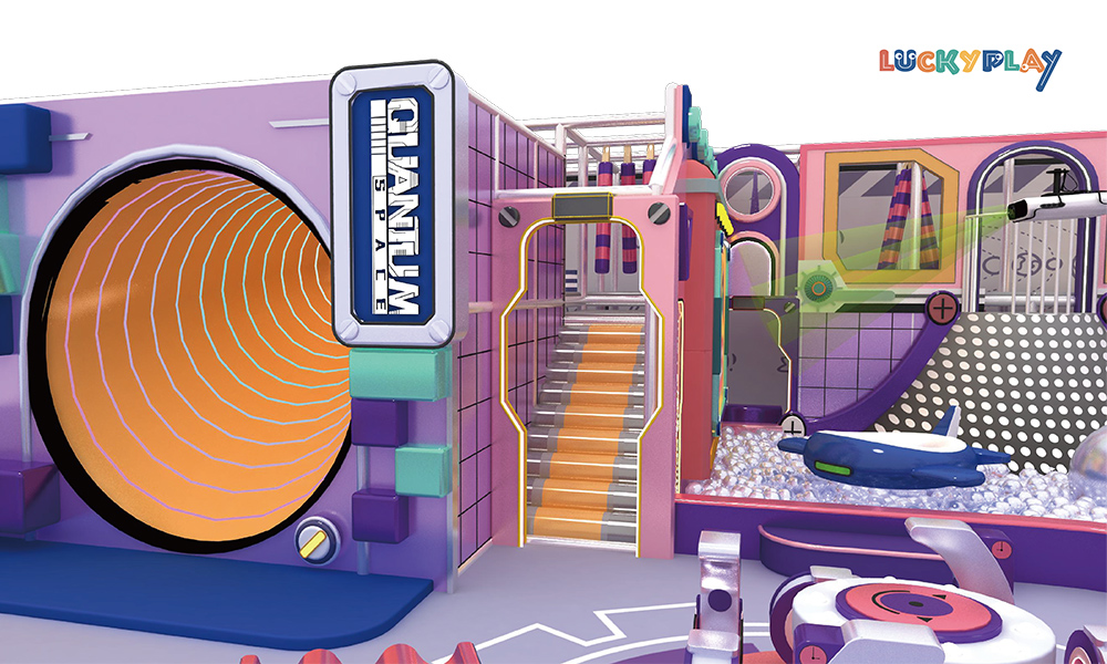 Toddler Soft Play Center Soft Play Set Indoor Playground With Role Play Games Slide and Playhouse for Kids Club - Product Image