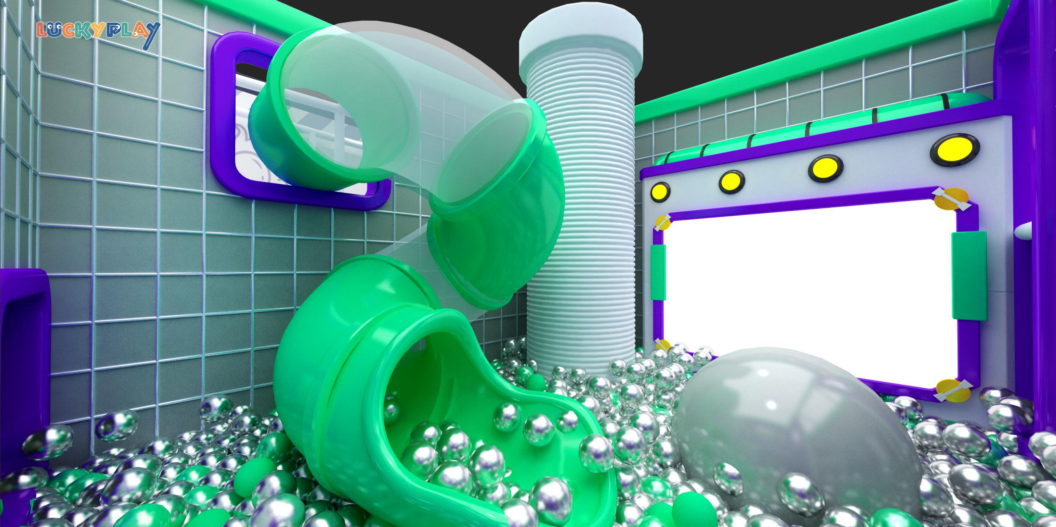Trendy Style Commercial Indoor Playground with Bold Colors and Creative Play Structures Plastic - Product Image